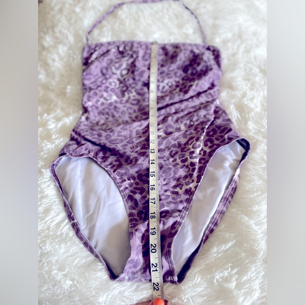 OP Purple Leopard Print One Piece Swimsuit - Picture 4 of 6